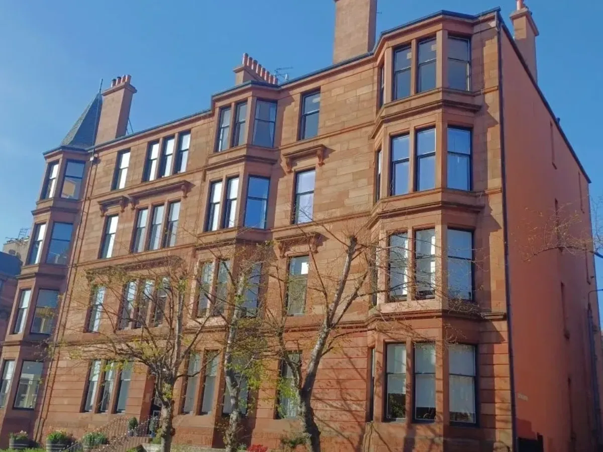 Glasgow West End sandstone tenement